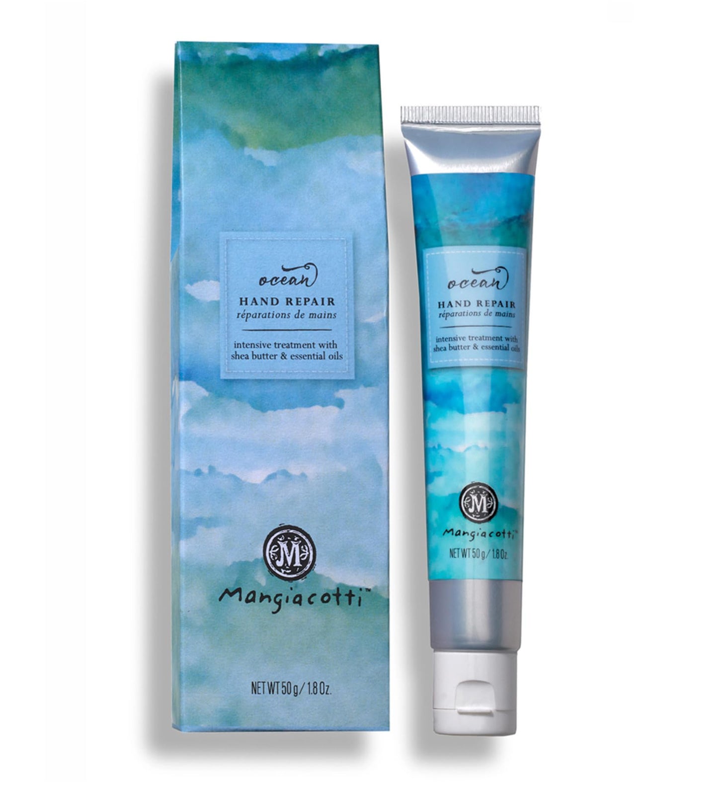 Mangiacotti Hand Repair Cream – Shea Butter & Chamomile, Fast-Absorbing Moisturizer for Dry Hands, Made in USA, 1.8oz, Ocean