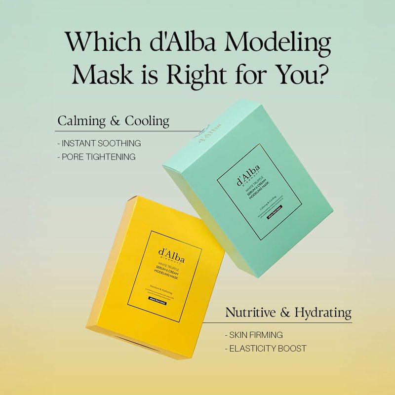 d'alba White Truffle Serum & Cream Modeling Mask - Deep Hydration & Firming Korean Skincare Treatment