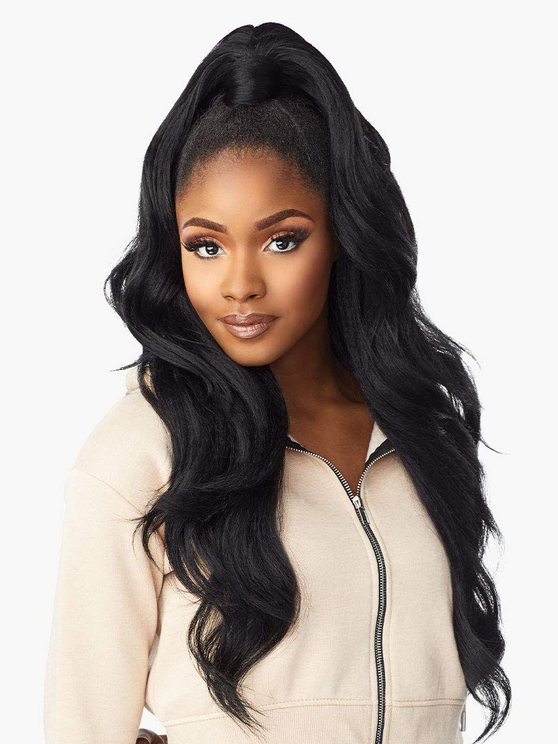 Sensationnel Instant Updown Halfwig Pony-lud 11, 1 JETBLACK