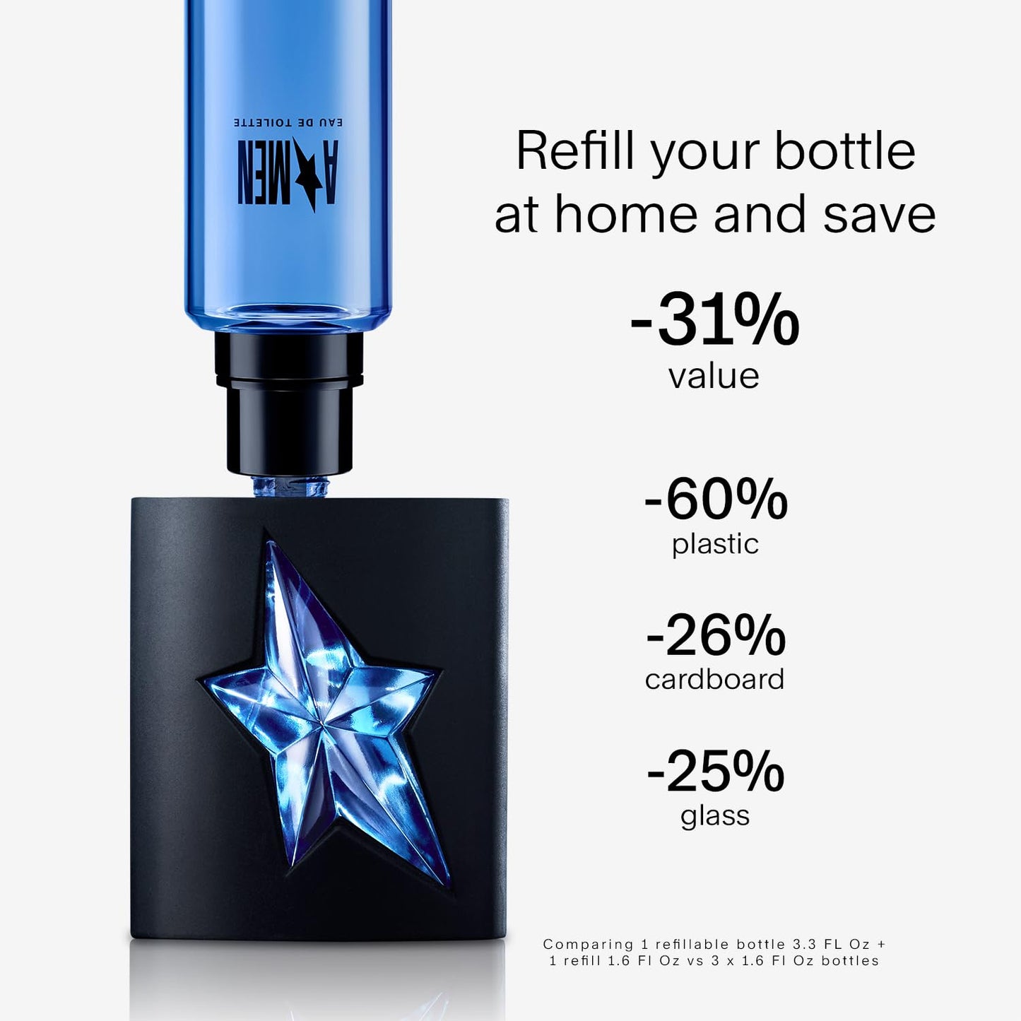 Mugler A*Men Eau de Toilette | Long-Lasting Men's Cologne with Woody & Ambery Notes, Patchouli & Coffee Extract