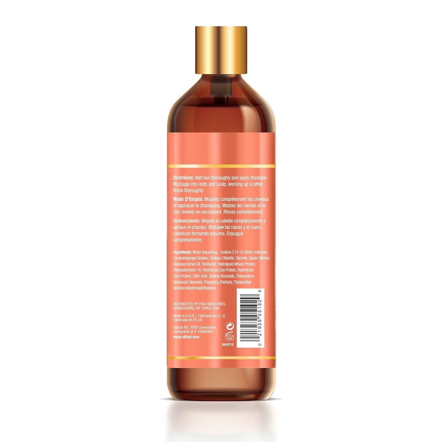 Difeel Batana Shampoo - Strengthening Sulfate-Free Formula for Thicker, Smoother Hair | 12 Ounces