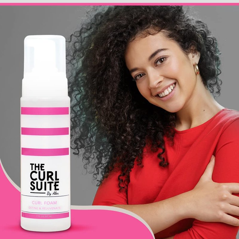 The Curl Suite Hydrating Curl Foam (7 Oz.), Anti-Frizz Formula for Women & Men with Frizzy, Wavy Hair, Volumizing & Frizz Control Hair Mousse for Curly Hair