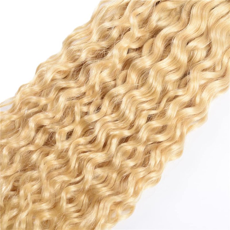 613 Blonde Bundles Human Hair Water Wave Human Hair Bundles 22 24 26 Inch Honey Blonde Brazilian Hair 3 Bundle Unprocessed Virgin Remy Hair Extensions 50 Gram Per Bundle