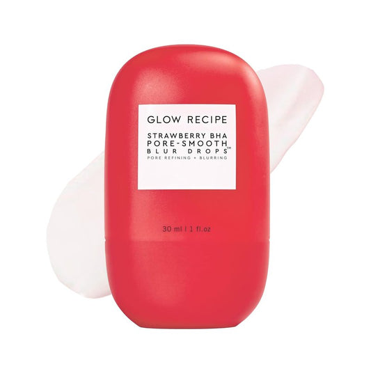Glow Recipe Strawberry BHA Serum Primer, Silicone-Free Blurring Matte Primer, Pore Minimizing Face Primer + Salicylic Acid Serum, Oil Control, Smooth Texture, Korean Primer Serum (30ml)