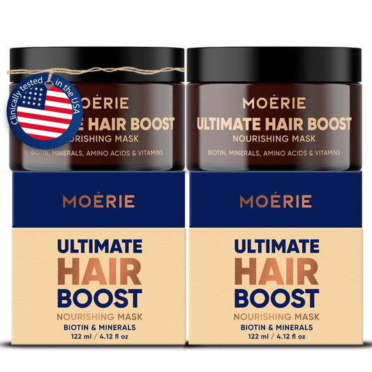 Moerie Mineral Hair Growth & Repair Mask – Hair Loss treatment Mask – Hair Regrowth For Longer, Thicker, Fuller Hair - Vegan Friendly – Paraben & Silicone Free, Double Set
