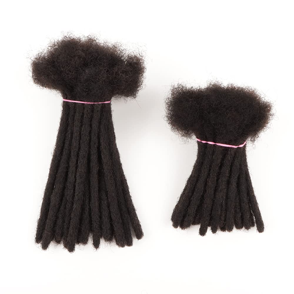 Orientdreads Afro Loc Extensions Human Hair 0.4cm 0.6cm 0.8cm Thickness Natural Black Human Hair Dreadlock Extensions for Man/Women Full Head Handmade Permanent loc Extensions Can Be Dyed