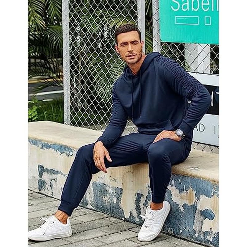 COOFANDY Men's Tracksuit 2 Piece Hoodie Sweatsuit Sets Casual Jogging Athletic Suits