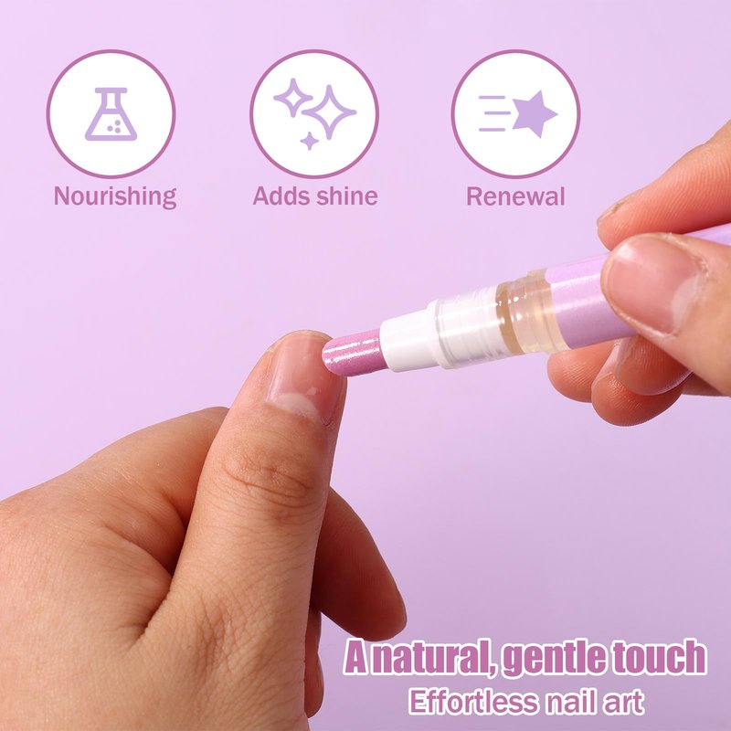 3-in-1 Cuticle Oil Pen, Portable Sassy Cuticle Oil Pusher Pen with Ceramic Tip Remover Cleaner Supplies for Dry Cracked Cuticles Hangnail Moisturize Strengthen & Brighten Nails Care (Purple)