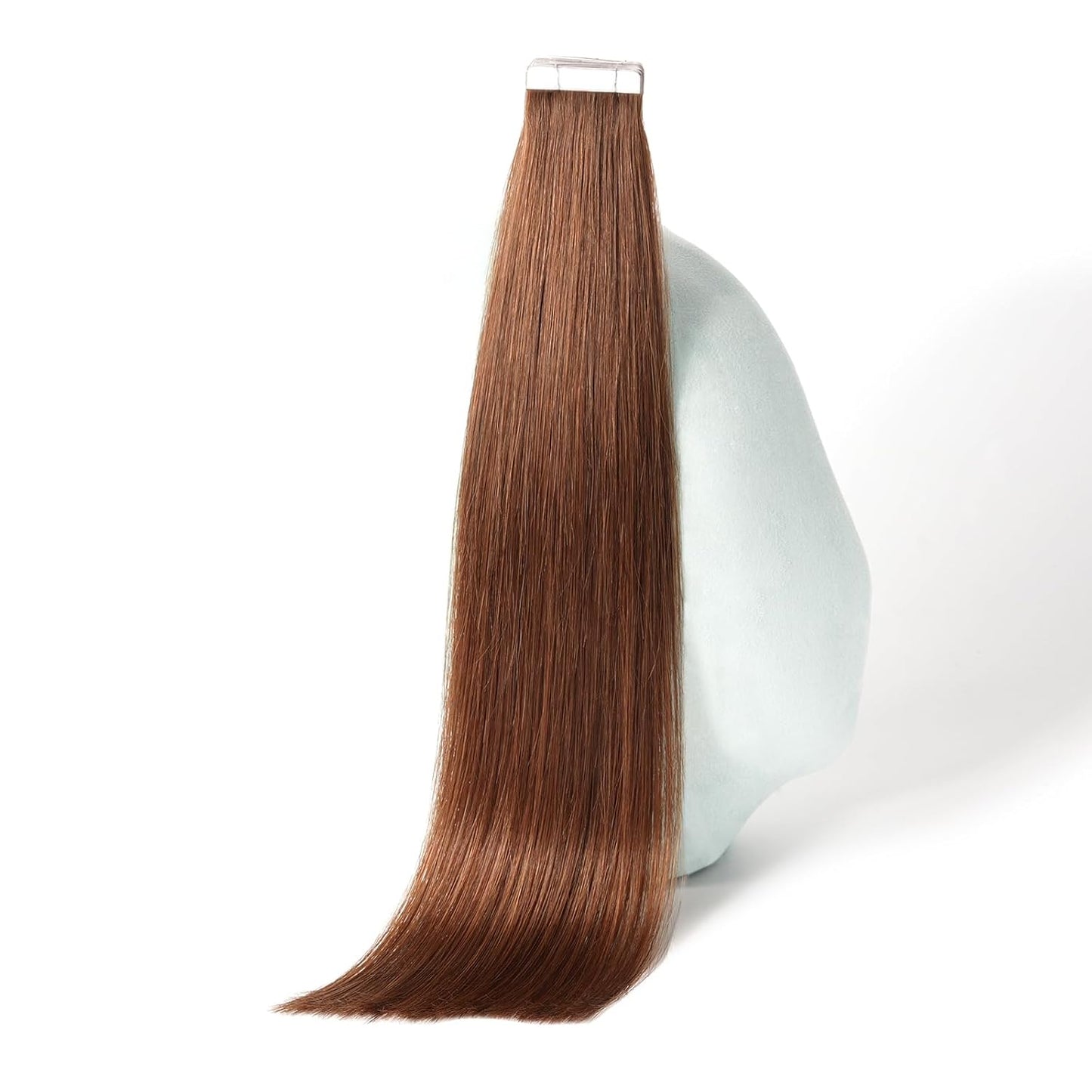 Real Human Hair Tape-In Extensions - 14 Inch, 20 Pcs, Seamless, #4 Medium Brown | Invisible & Straight