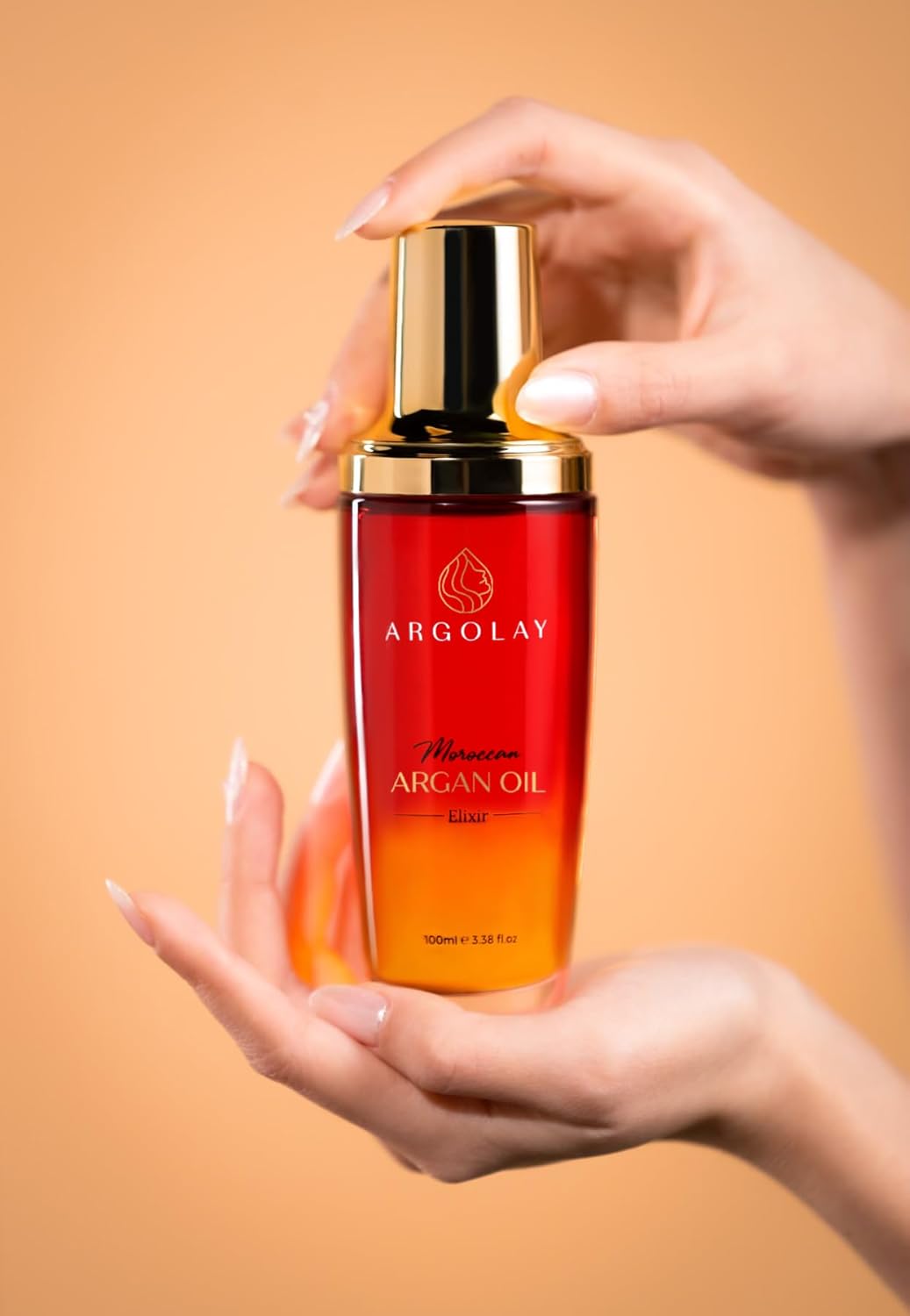 Moroccan Argan Oil Elixir - Lightweight & Nourishing Hair Oil for Shine, Frizz Control & Heat Protection | 100 mL (3.4 oz)
