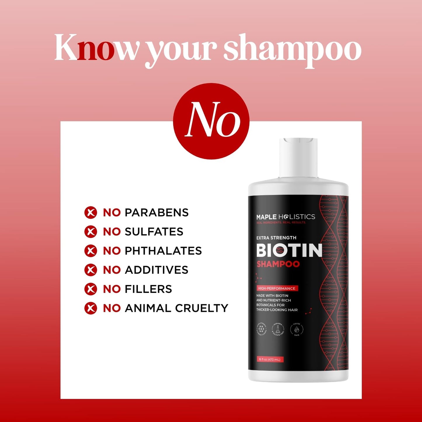 Ultra Biotin Shampoo for Thinning Hair - Extra Strength Volumizing Formula with B Vitamins & Rosemary Oil | Sulfate-Free Care