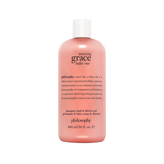 philosophy amazing grace ballet rose shampoo, bath & shower gel, 16 oz