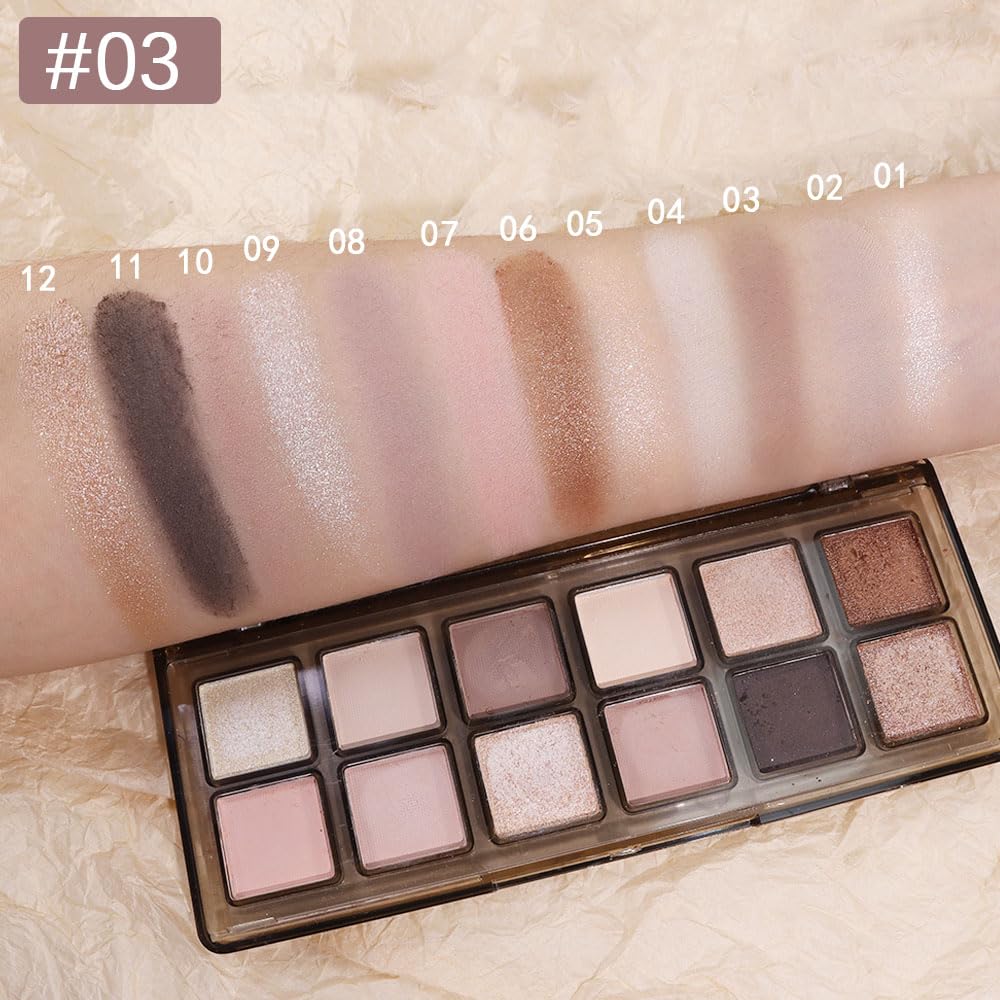 AMY'S DIARY 16 Color Nude light dark Brown Green Eye shadow Palette Makeup, Long Lasting, and Highly Pigmented. Waterproof camo Green eyeshadow palatte for woman