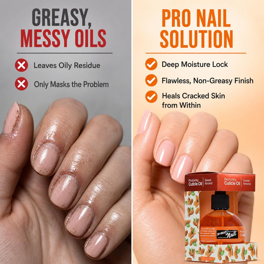 PRONAIL Cuticle Oil – Deep Moisture Almond Cuticle Repair & Finishing Treatment | Paraffinum Liquidum Base, Non-Greasy, Fast-Absorbing | Professional Salon & Home Use | Cruelty-Free Since 1987 2.5 oz