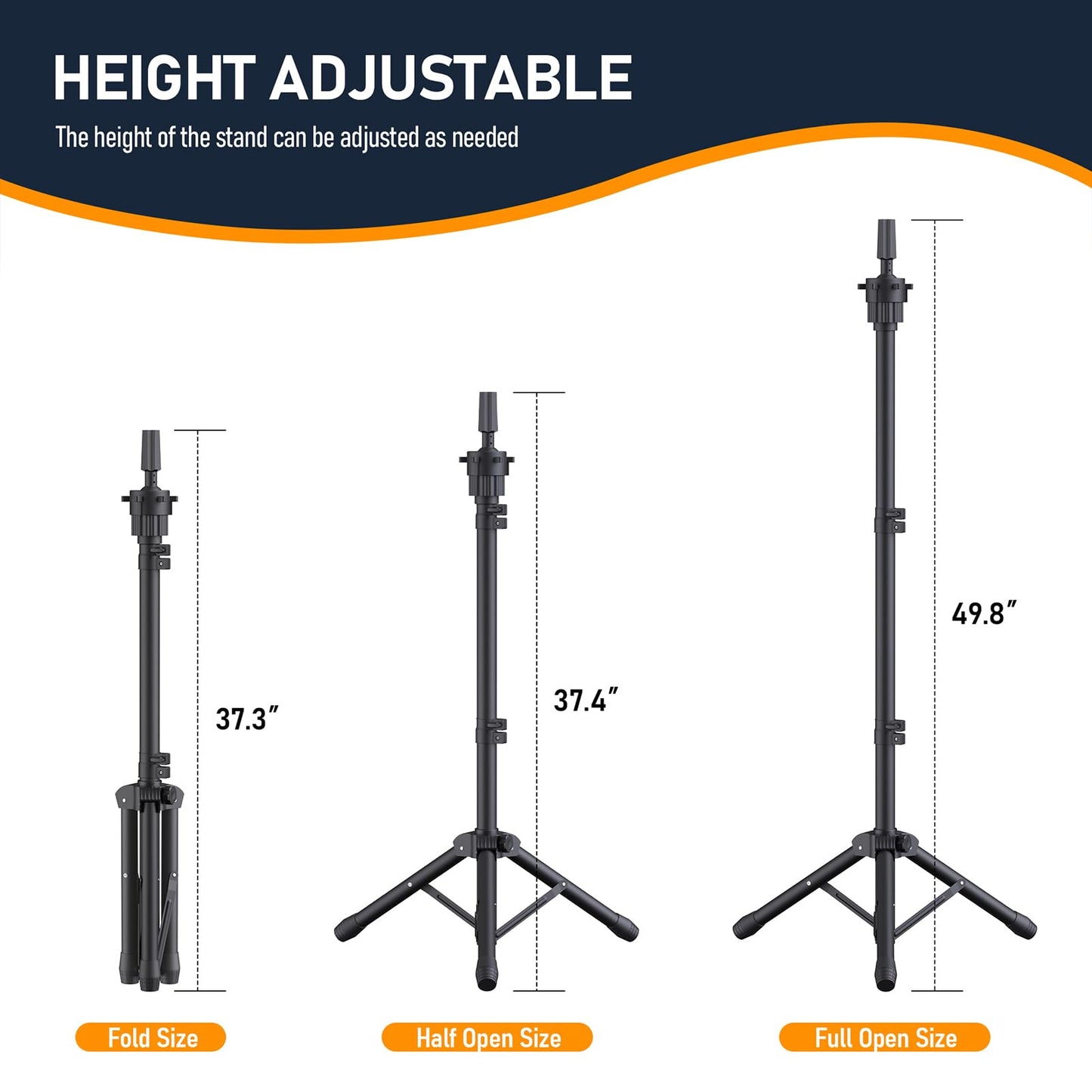 Hemndic Wig Stand with Head, Height Adjustable Wig Stand, Wig Head Stand with Mannequin Head with Extra Wig head Clamp Stand