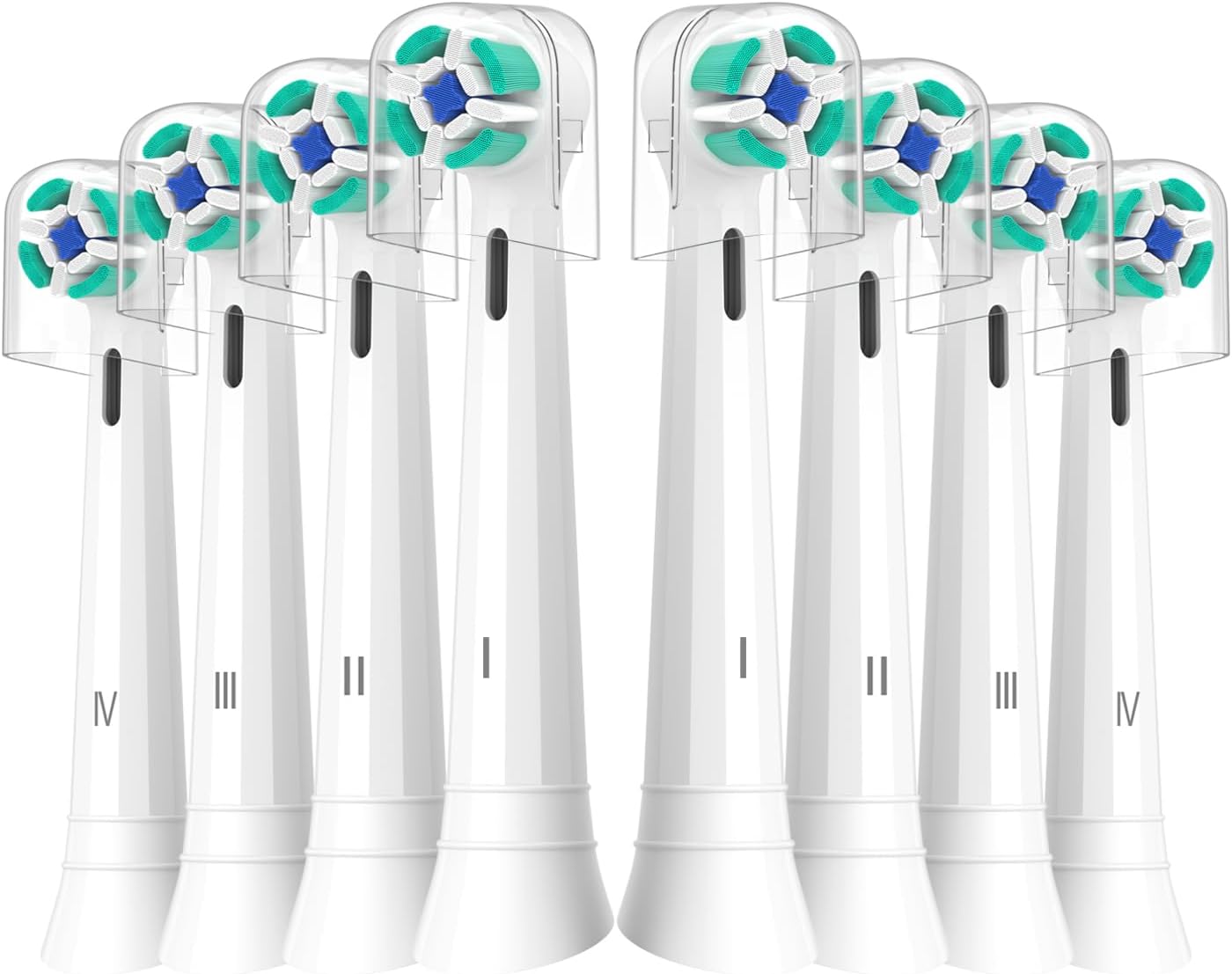 Oral-B iO Replacement Toothbrush Heads - Compatible with iO Series 2-10 | 8-Pack, White