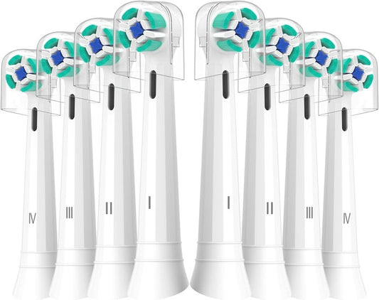 Oral-B iO Replacement Toothbrush Heads - Compatible with iO Series 2-10 | 8-Pack, White