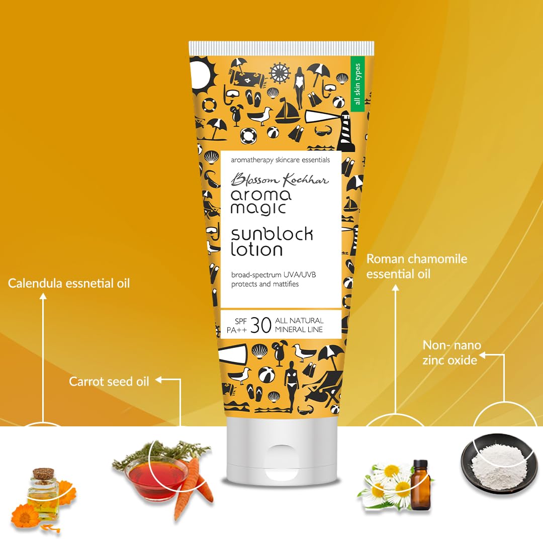Aroma Magic SPF 30 Sunscreen Lotion - Broad Spectrum UVA/UVB Protection | Non-Nano Zinc Oxide | 3.38 Fl Oz