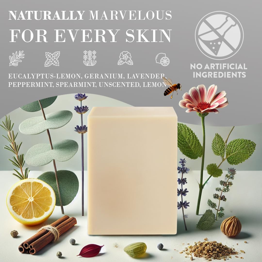 Unscented Tallow Soap Bar, Grass Fed Beef Tallow, Fragrance Free, Gentle Everyday Cleanse for Face and Body Including Sensitive Skin, No Added Parabens and Sulfates, Rich Creamy Lather, 3 Pack