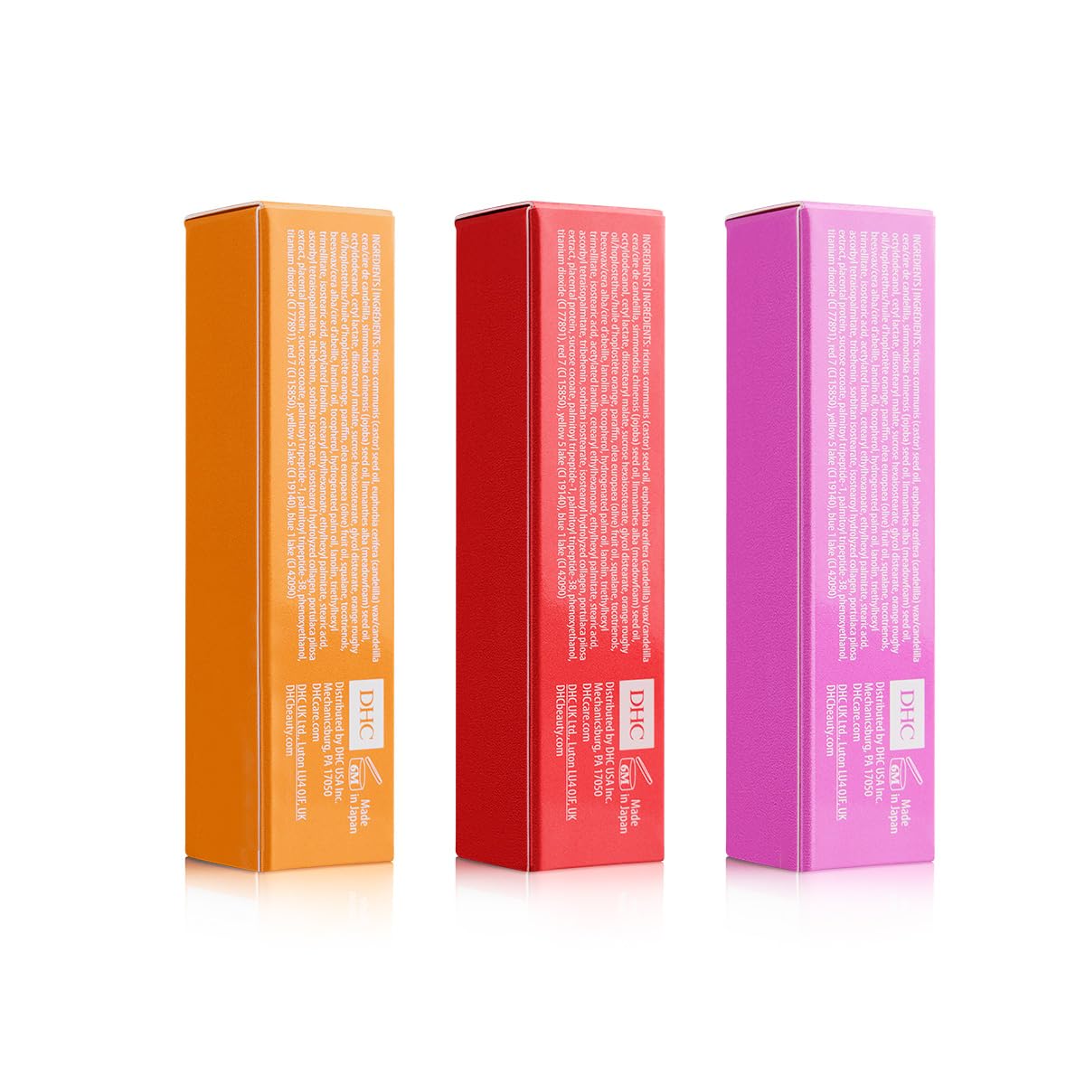 DHC Color Lip Cream 3 Pack, Red, Pink and Apricot