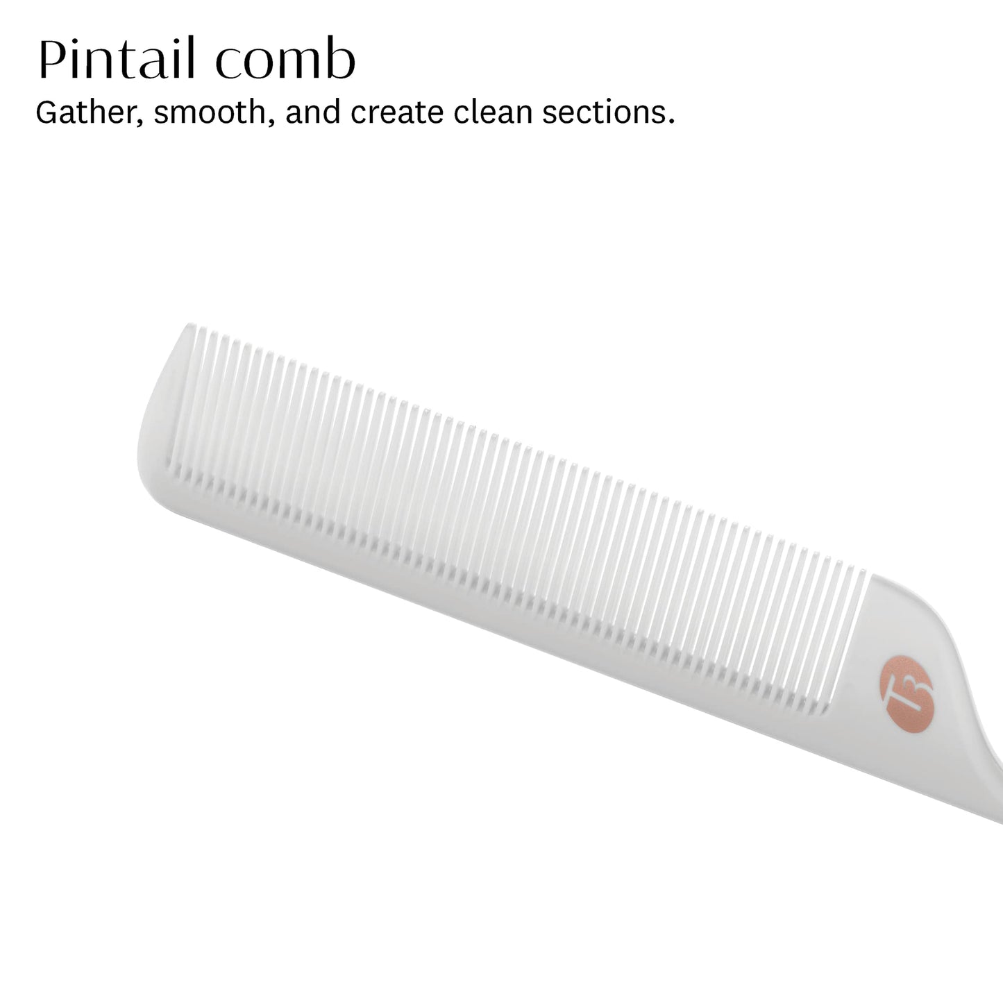 T3 Detail Set with Pintail Comb, Edge Brush, and Teasing Brush, Three-Piece Hair Brush and Comb Set with Premium Vegan Boar Bristles and Flexible Teeth for Smoothing, Detailing, and Styling Edges