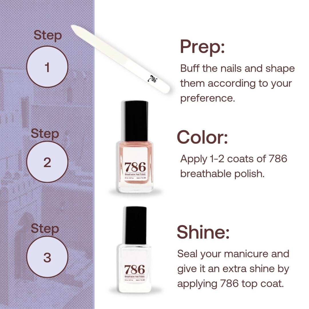 786 Cosmetics – 4 Piece Set: Breathable Nail Polish - Vegan, Cruelty-Free, Healthy, Halal, Fast-Drying (Kids Set)