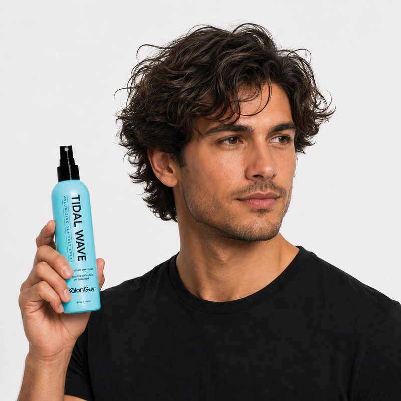THESALONGUY Tidal Wave Sea Salt Spray for Hair – Volumizing & Texturizing Beach Wave Spray for Men & Women | Matte Finish, Light Hold, Alcohol-Free | All Hair Types | 8 oz