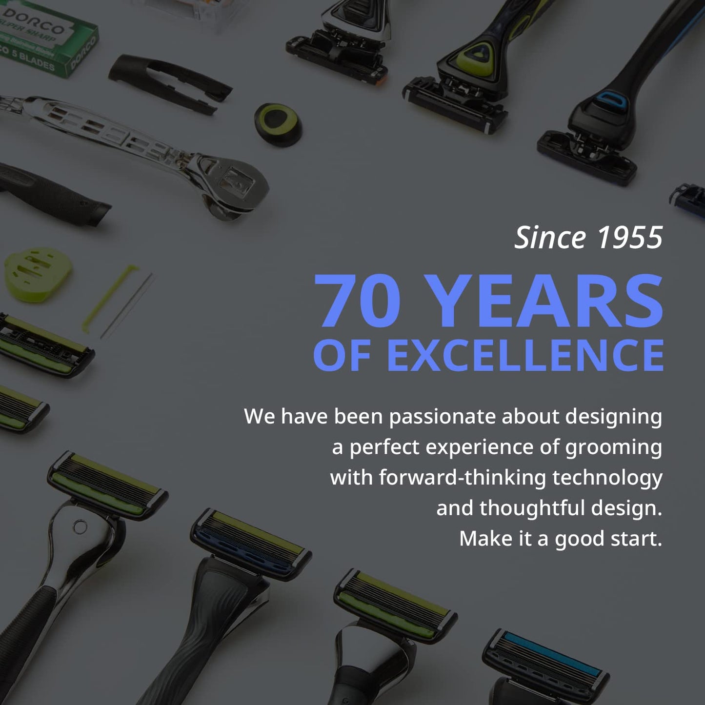 Dorco Pace 7 - World's First and Only Seven Blade Razor - 12 Cartridges (No Handle)