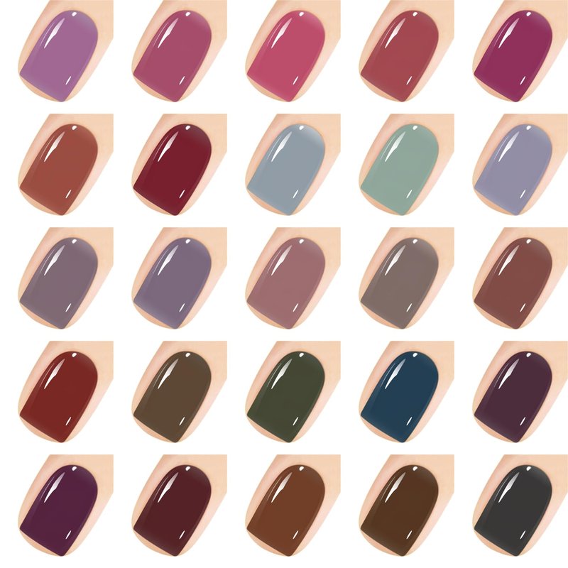 Vishine 48 PCS Jelly Gel Nail Polish Set | 45 Vibrant Colors for Stunning Manicures - Brown & Translucent Shades