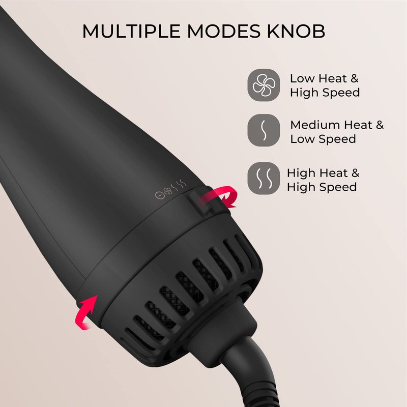 TYMO Hair Dryer Brush Blow Dryer Brush in One, 4 in 1 Ionic Hairdryer and Styler Volumizer with Oval Titanium Barrel, Hot Air Straightener for Smooth Frizz-Free Blowout, Gold
