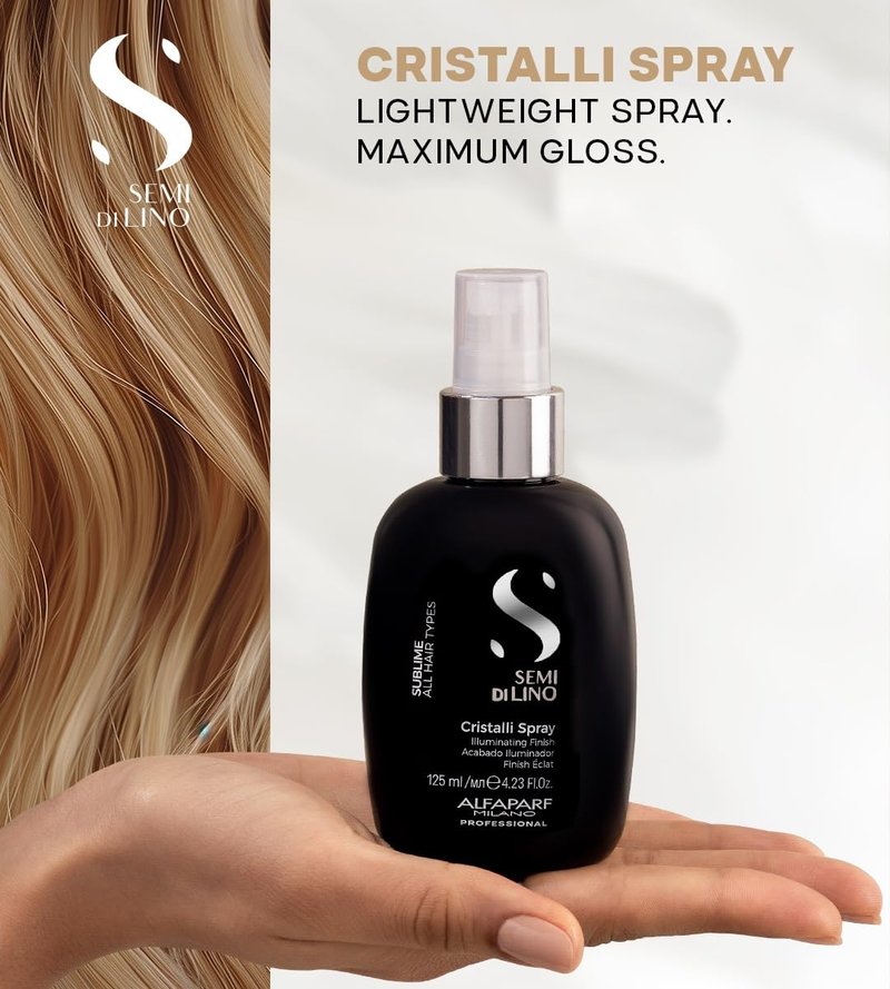 ALFAPARF MILANO Hair Oil Serum & Cristalli Spray Set - Shine Enhancing Frizz Control | Vitamin E Infused