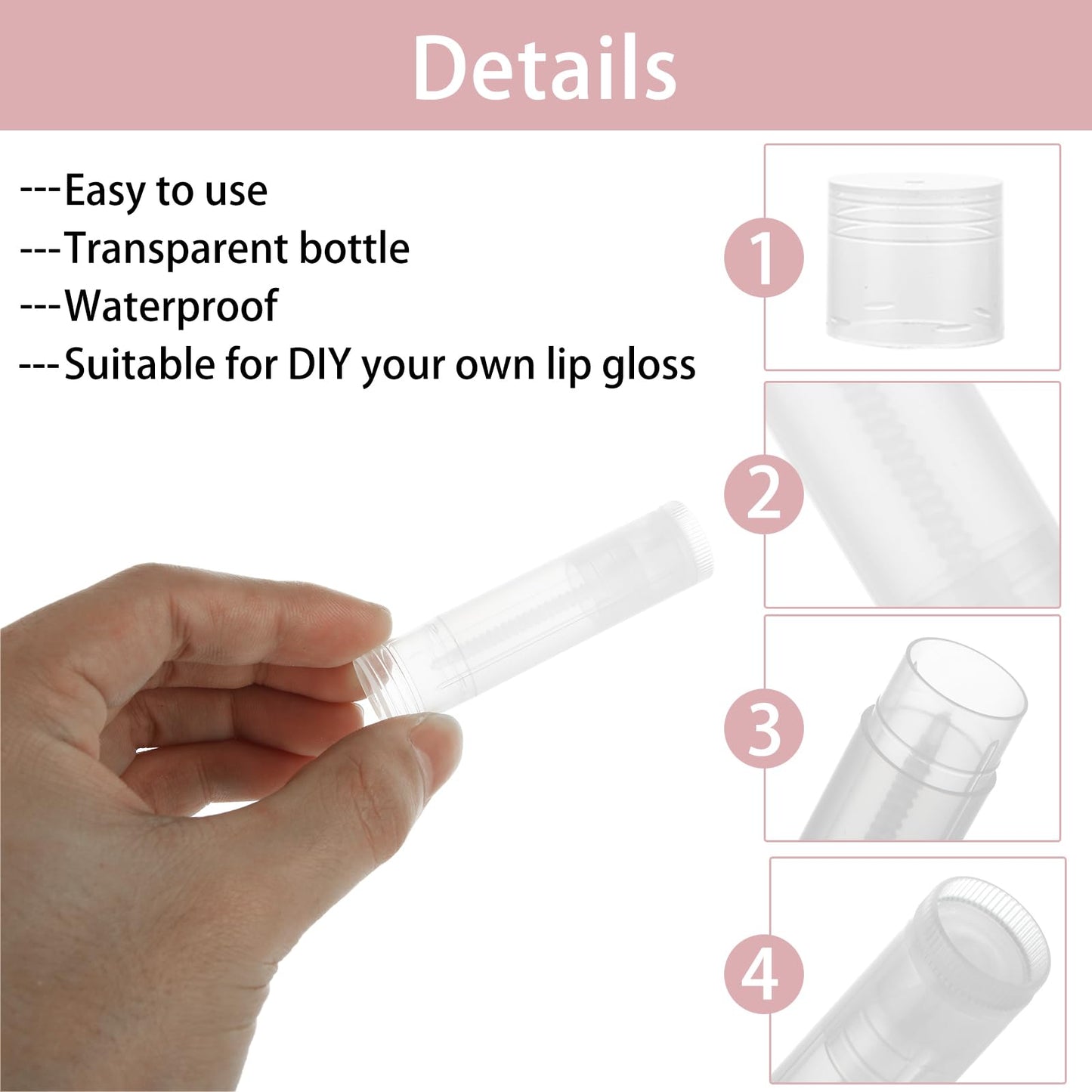Acrux7 200PCS Lip Balm Tubes with Caps, Clear Lip Balm Tubes Empty Lip Balm Tubes Empty Bulk for DIY Lipstick Homemade 3/16 Oz (5.5 ml)