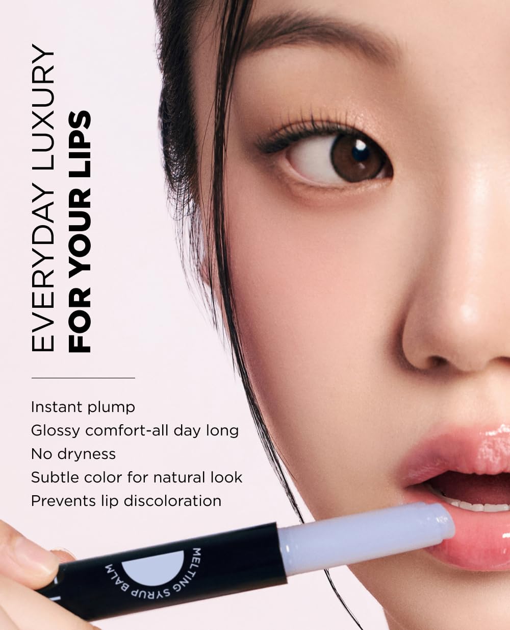 EITHER& Melting Syrup Balm (02 ICY BLUE), Korean Lip Balm, with Shea Butter & Plant-Derived Oils, Glossy, Non-Sticky, Transparent, Cooling Sensation, Butter Balm, Glossy Finish (0.25 fl. oz.)