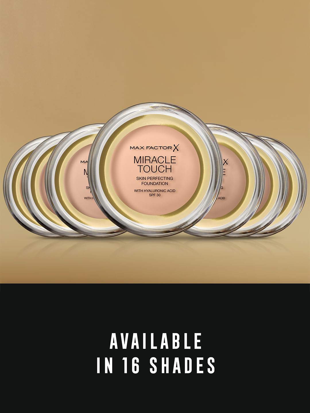 Max Factor Miracle Touch Foundation, New and Improved Formula, SPF 30 and Hyaluronic Acid, 97 Toasted Almond