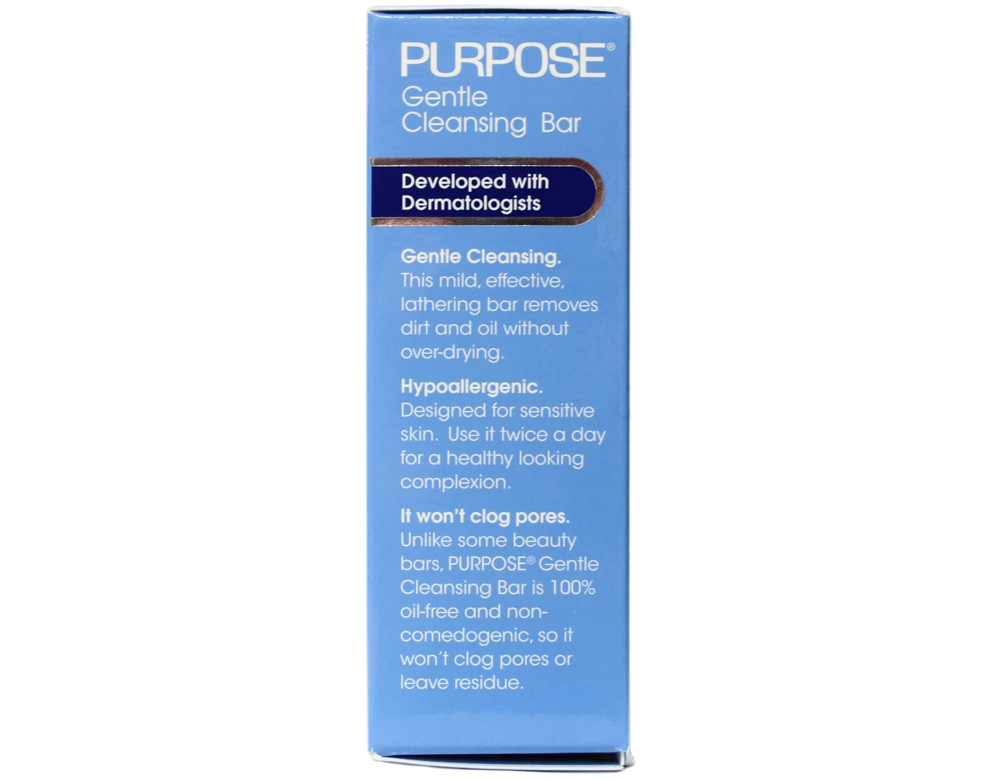 PURPOSE Gentle Cleansing Bar, Gentle As Water, All Skin Types, For Sensitive & Dry Skin, Oil-free, Hypoallergenic, Sulfate-Free, 3.6 oz Bar (Pack of 6)