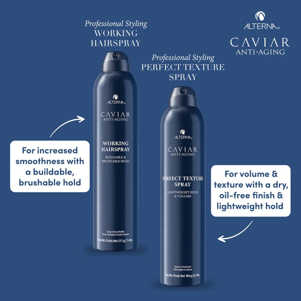 Alterna CAVIAR Anti-Aging Hairspray - Buildable Hold & Frizz Control | Sulfate-Free, Adds Shine