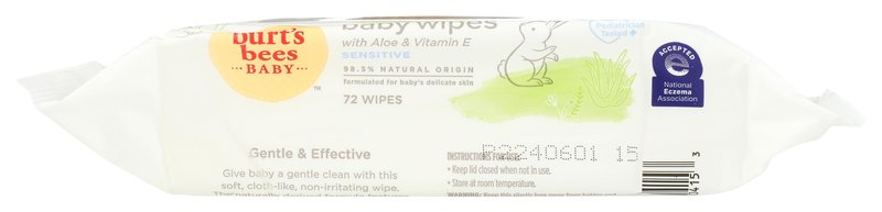 Burt's Bees Baby Chlorine-Free Wipes, 72 Count (Pack of 1) - Packaging May Vary