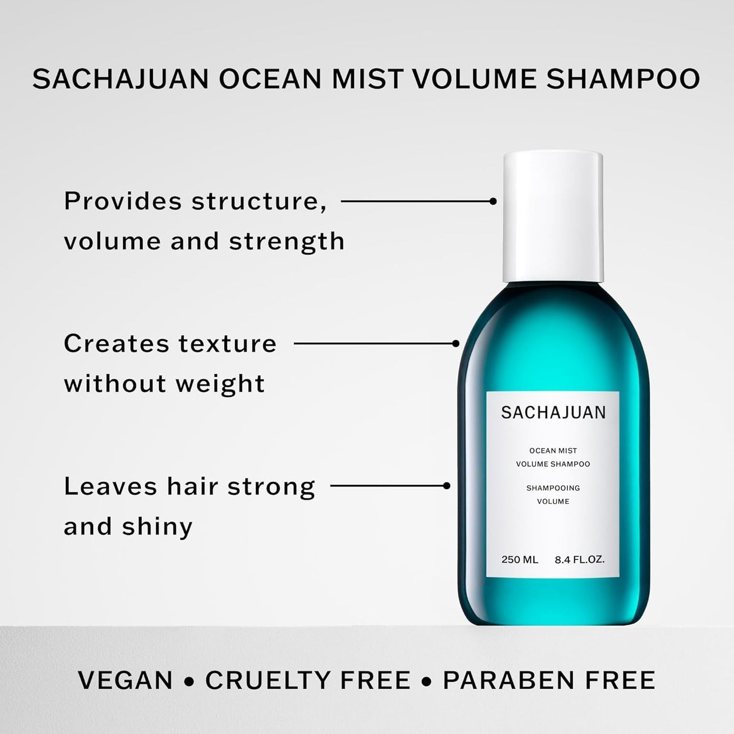 Ocean Mist Volume Shampoo - Volumizing Shampoo for Fine & Thin Hair - Adds Body & Texture | Paraben-Free | 8.4 oz