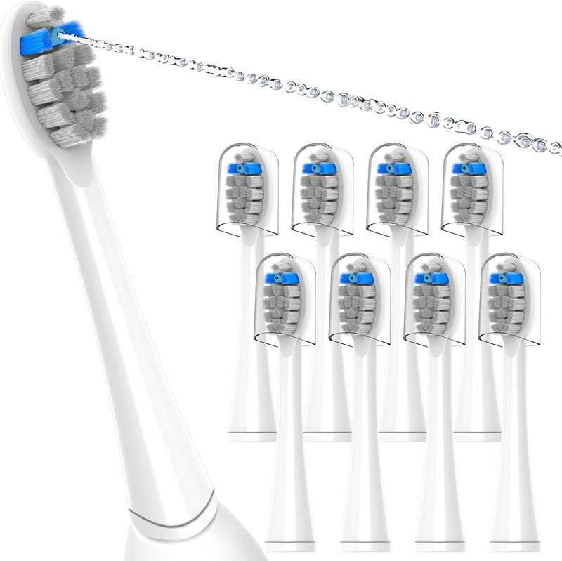 Replacement Brush Heads for Waterpik Sonic Fusion 2.0 - 8 Pack with Protective Caps | Compatible with SF-01W, SF-02W, SF-03, SF-04