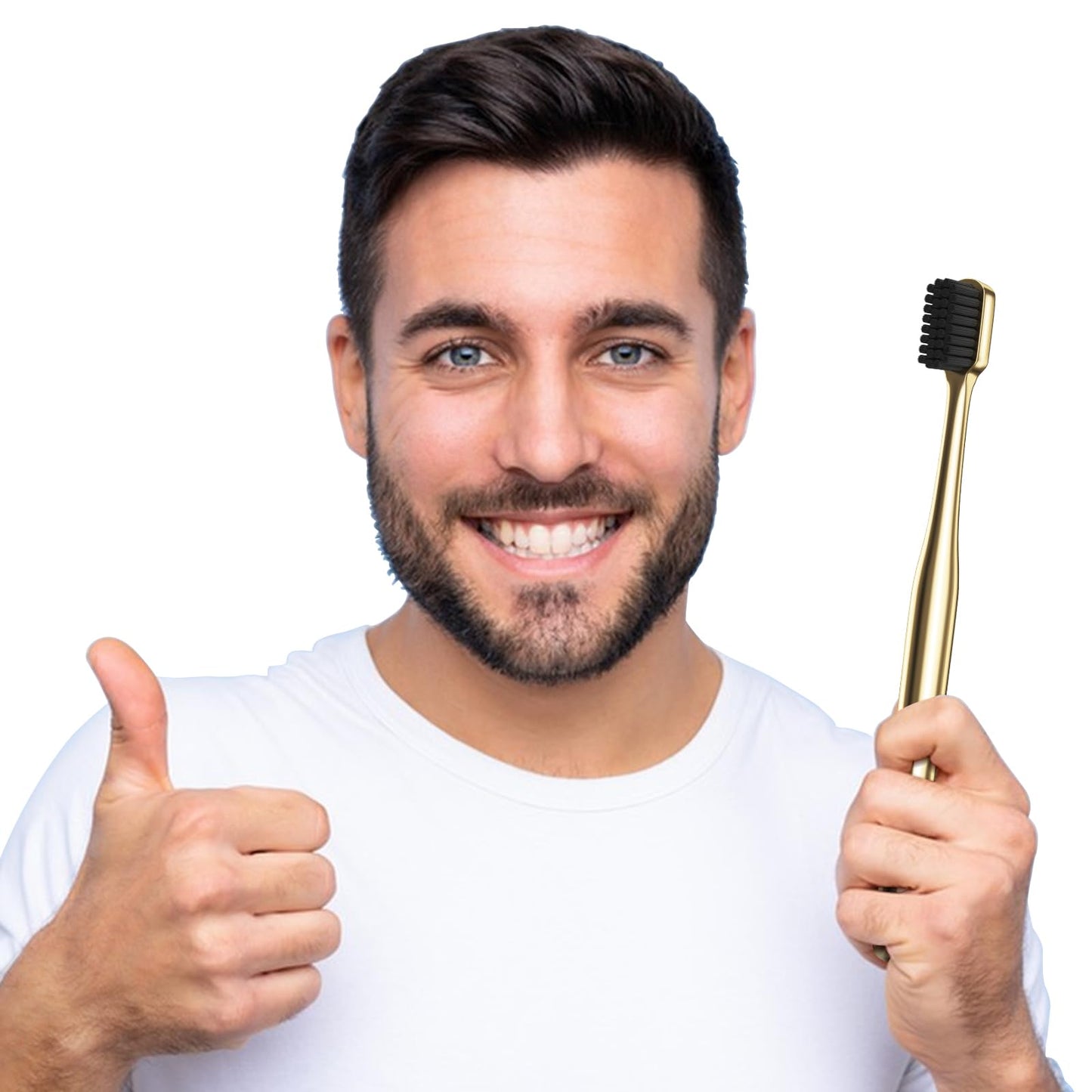 Z-VAPRESS Gold Color Toothbrush Soft Bristles Fancy Toothbrush Home Hospitality Travel Toothbrushes Luxury Gold Color Manual Toothbrushes