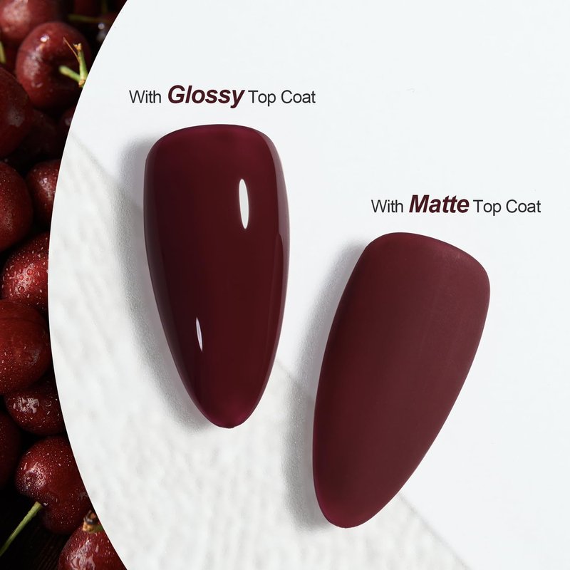 GAOY Red Gel Nail Polish, 16ml Soak Off Gel Polish, UV Light Cure for Nail Art DIY Manicure at Home, 1149 Dark Red Cherry