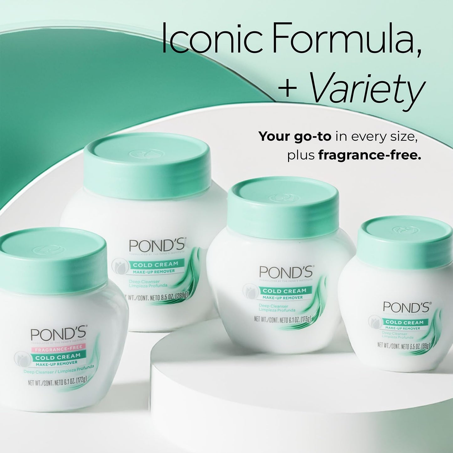 POND'S Cold Cream Make-Up Remover | Fragrance-Free Deep Cleanser 2-Pack - Hypoallergenic, 6.1 Oz Each
