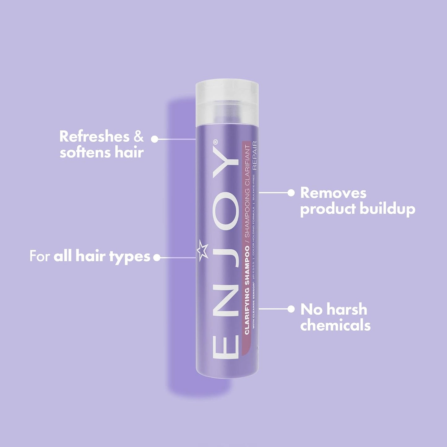 Clarifying Shampoo - Deep Cleansing Sulfate-Free Hair Detox | Removes Hard Water & Chlorine, pH Balanced, 10.1 Fl Oz