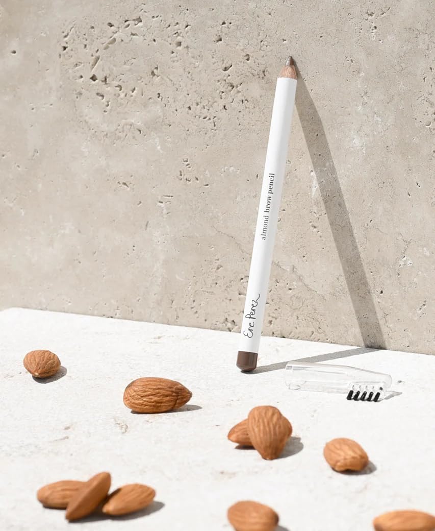 Ere Perez - Natural Almond Eyebrow Pencil | Supports Growth, Long-Lasting, Full Coverage | Coconut Oil + Vitamin E | Vegan, Cruelty-Free, Clean Beauty (Perfect, 0.04 oz | 1.1 g)