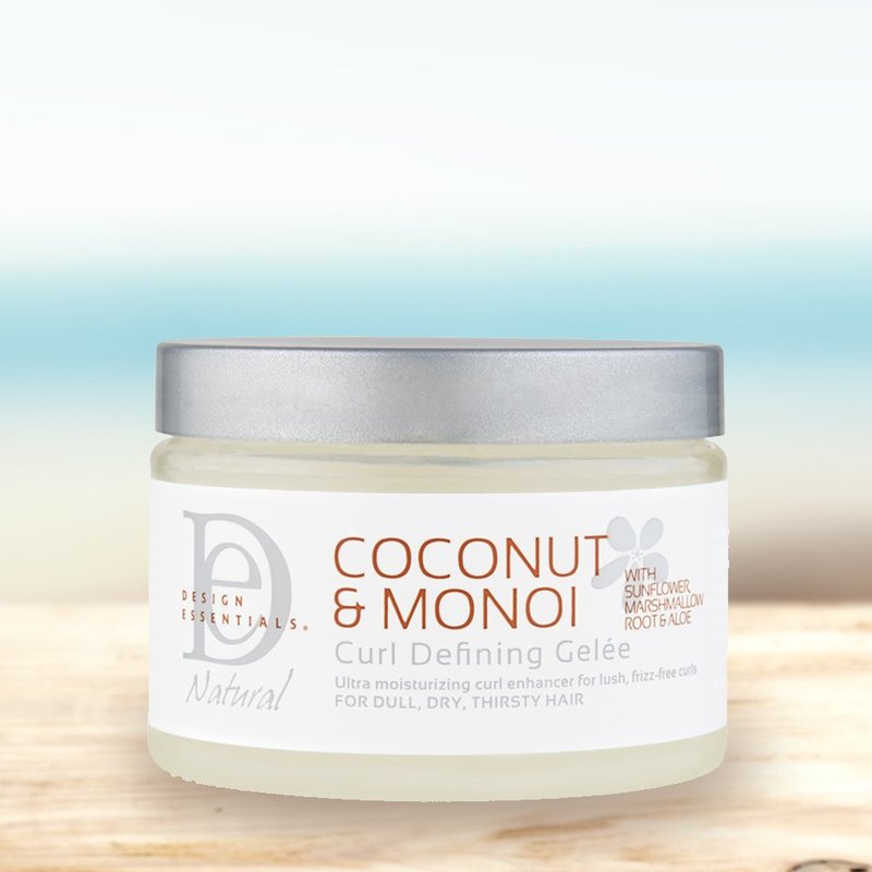 Natural Coconut & Monoi Curl Defining Gelée - Lightweight Frizz Control for Curly & Coily Hair | 12 oz