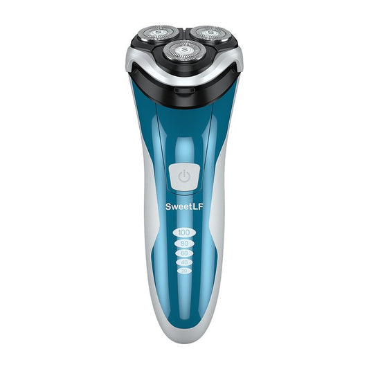SweetLF Electric Razor for Men with Pop-Up Trimmer, 100% Waterproof Electric Shaver, Rechargeable Cordless Shavers for Men, Type-C, 120Mins Runtime, Plug & Play (Dark Blue) (Blue&Silver)