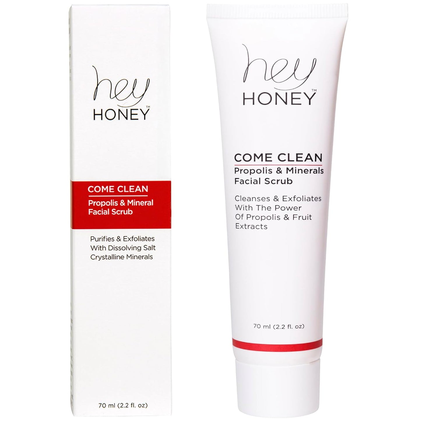 Hey Honey Propolis & Dead Sea Salt Microdermabrasion Facial Scrub - Non-Abrasive Exfoliator for Sensitive Skin | 2.2 oz