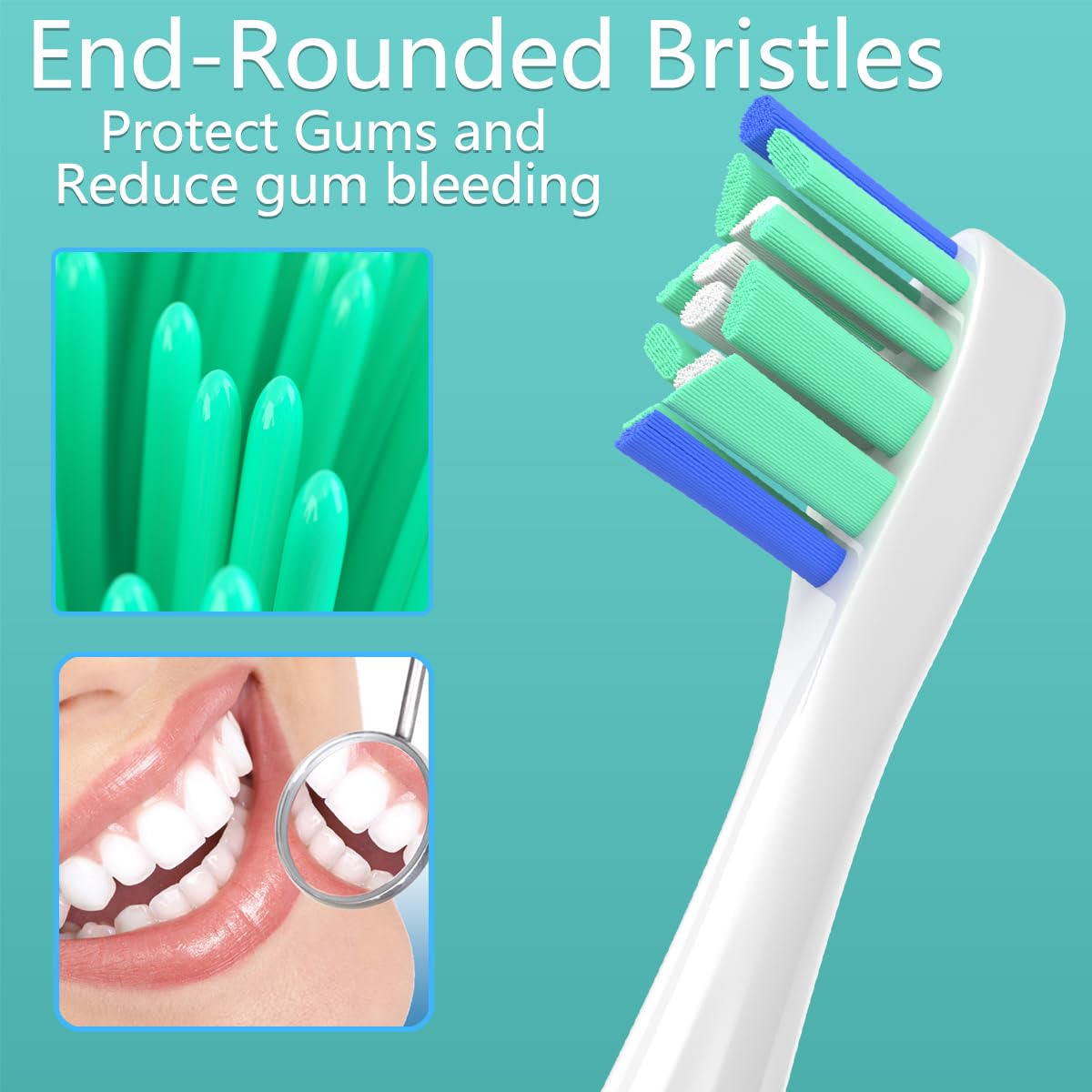 Replacement Heads Compatible with Sonicare Toothbrush, Replacement Brush Head for Philips Sonicare Electric Toothbrush 4100 5100 6100 9900 C2 W3 and More Snap-on Handles White
