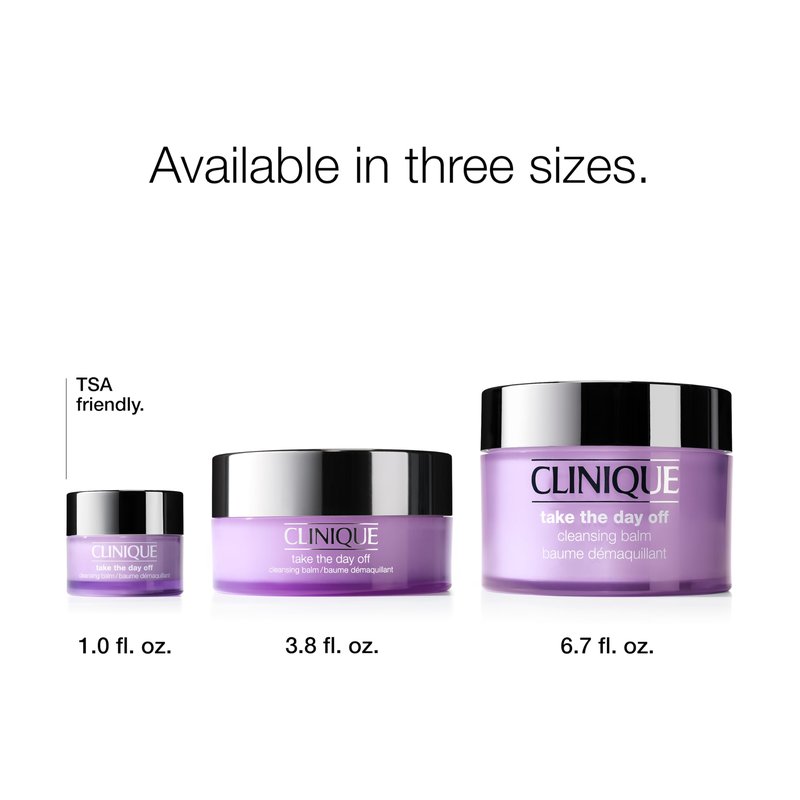 Clinique Take The Day Off Cleansing Balm Makeup Remover | Dissolves Face + Eye Makeup and Sunscreen | For All Skin Types, 6.7 ounce