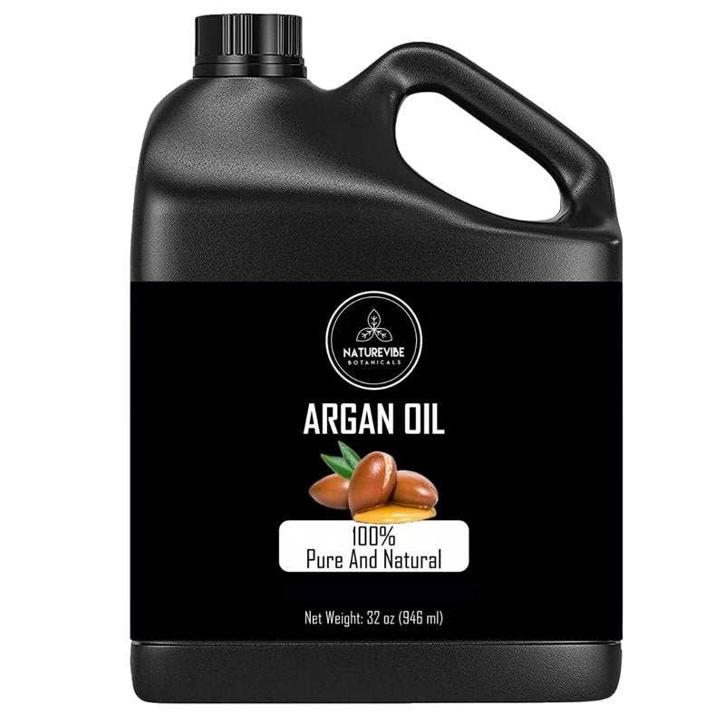 Argan Oil 32 Fl Oz - Cold Pressed, Unrefined Moroccan Oil for Hair, Skin & Massage | Natural Carrier Oil for DIY Beauty